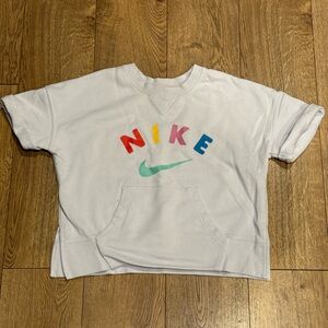 Nike Kids Light Blue Sweatshirt with Colorful Logo